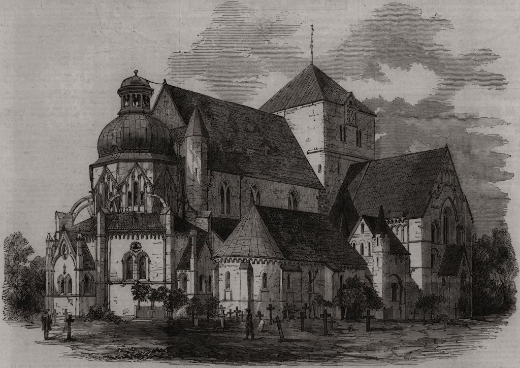 The cathedral at Trondheim, in which the monarchs of Norway are crowned 1860